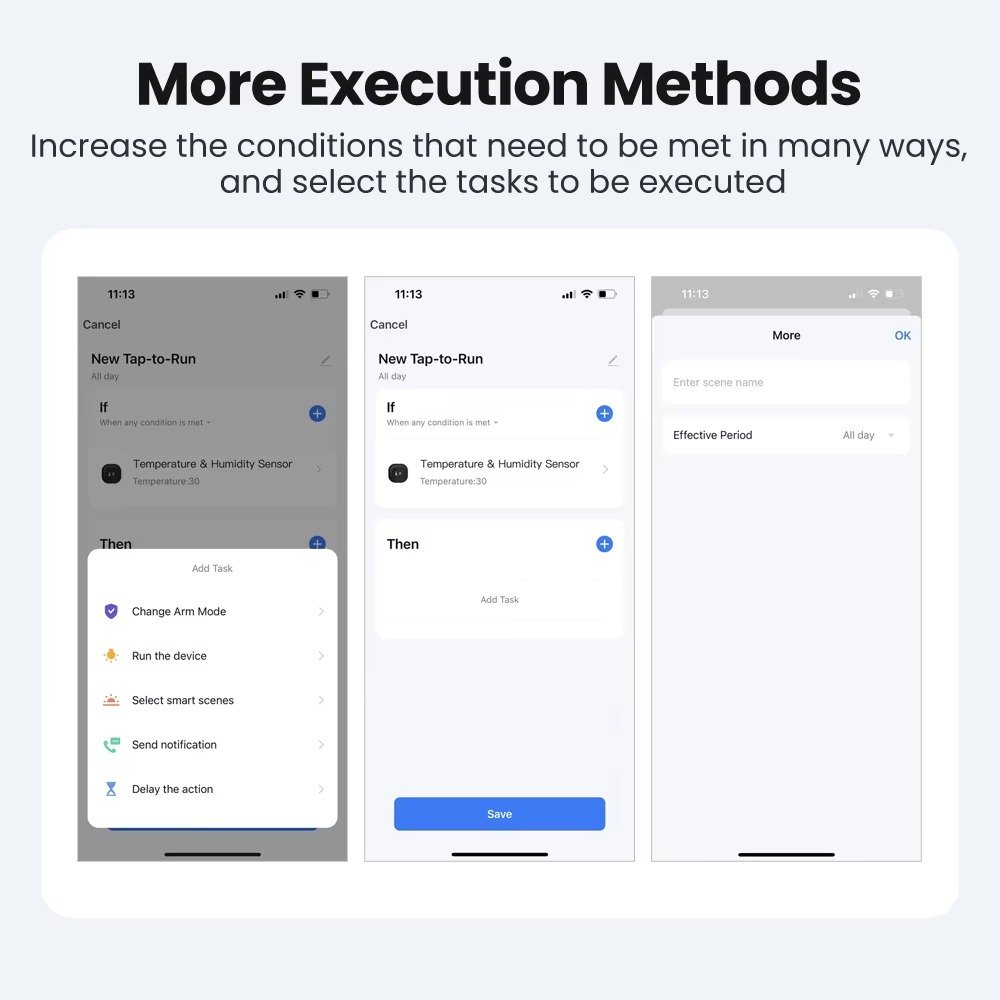 AVATTO Smart Temperature and Humidity Sensor controlled via Tuya Smart Life App