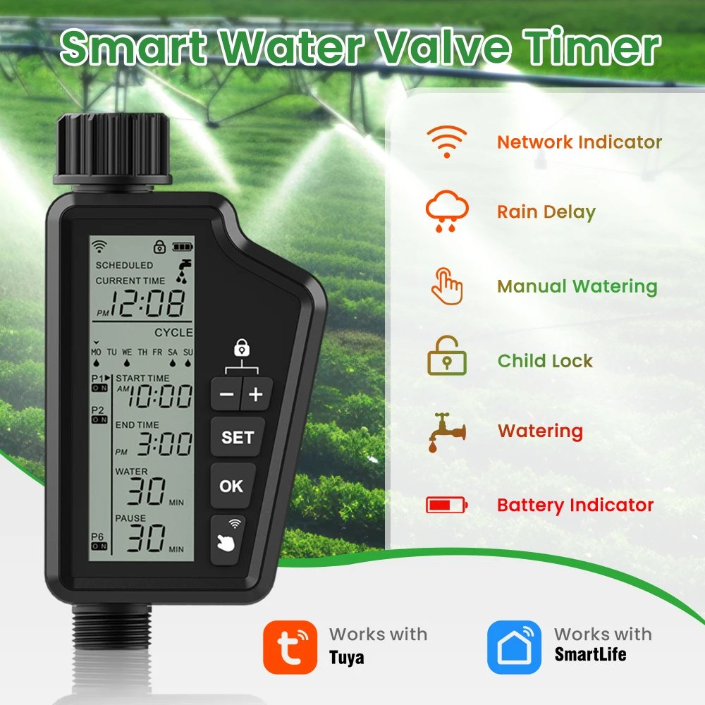 AVATTO WiFi Smart Water Timer for garden and farm irrigation