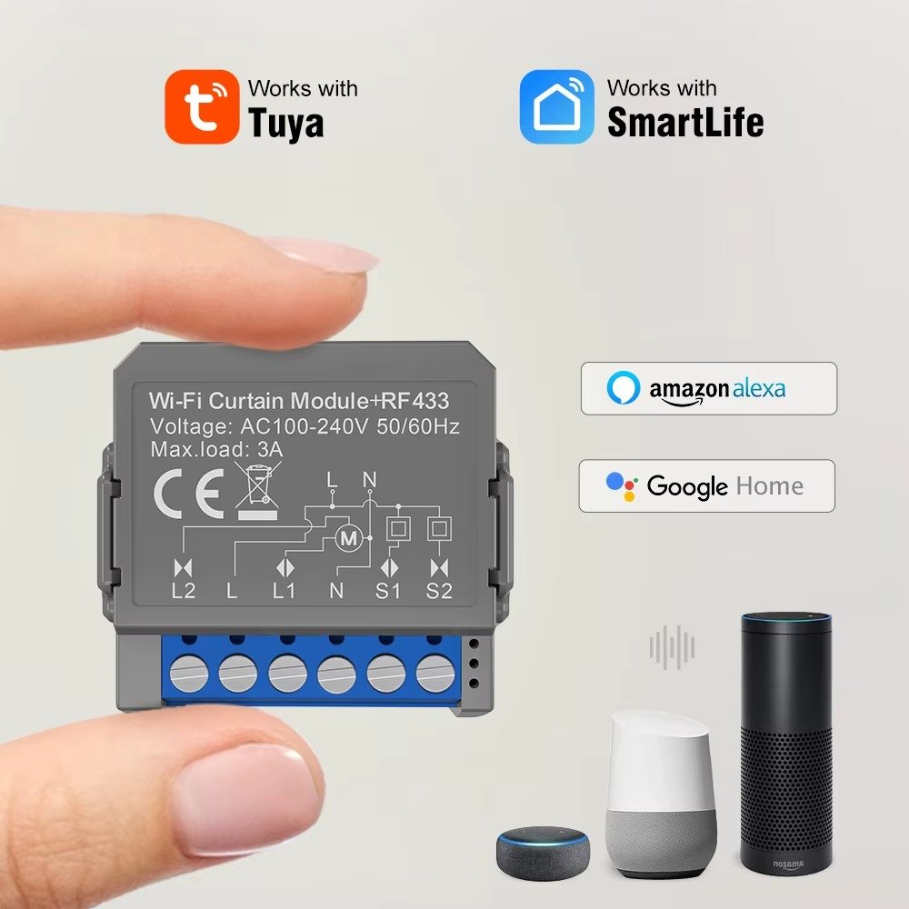 AVATTO Tuya WiFi Smart Curtain Switch Module for Alexa and Google Home