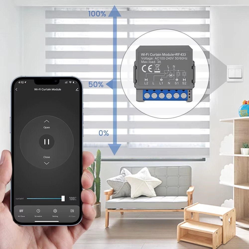 AVATTO Tuya WiFi Smart Curtain Switch Module for Alexa and Google Home