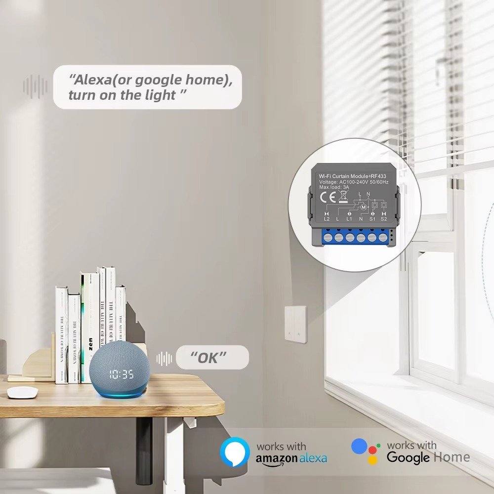 AVATTO Tuya WiFi Smart Curtain Switch Module for Alexa and Google Home