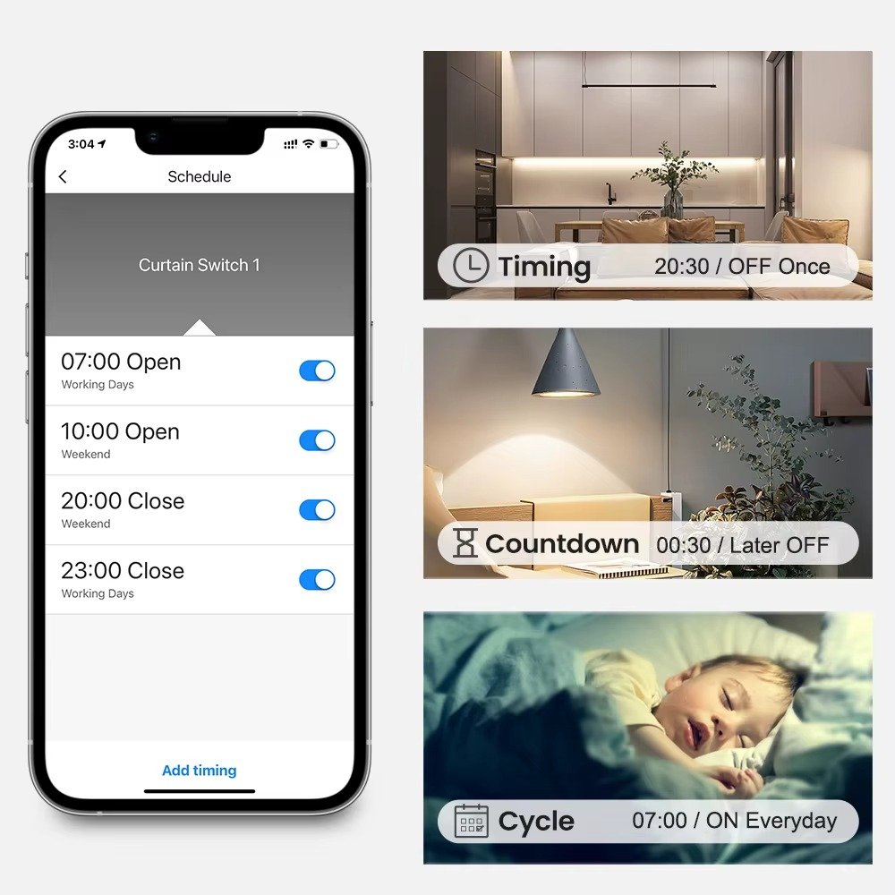 AVATTO Tuya WiFi Smart Curtain Switch Module for Alexa and Google Home