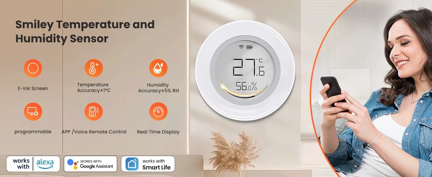 AVATTO ZigBee Temperature & Humidity Sensor Tuya App & Alexa Control