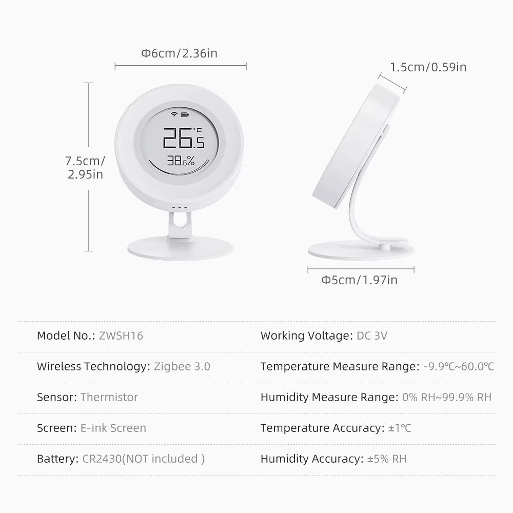 AVATTO ZigBee Temperature & Humidity Sensor Tuya App & Alexa Control