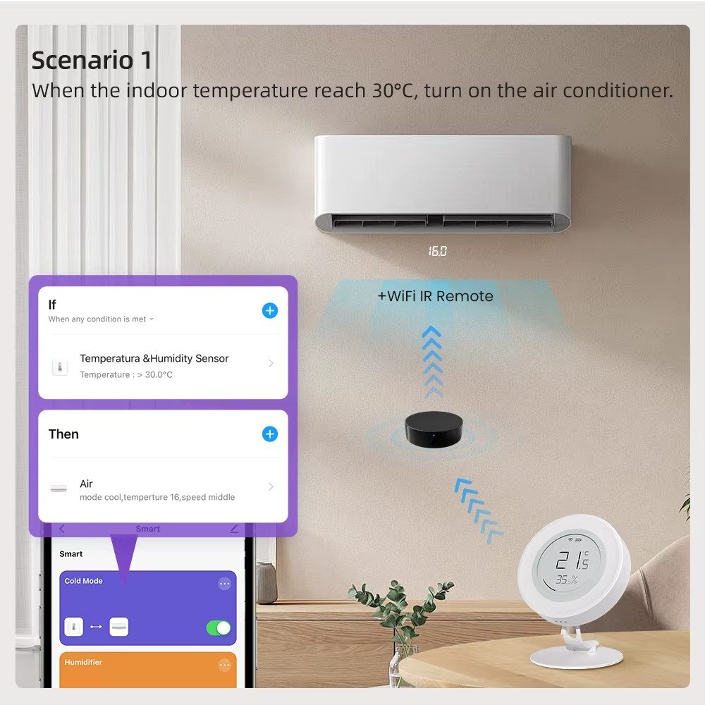 AVATTO ZigBee Temperature & Humidity Sensor Tuya App & Alexa Control