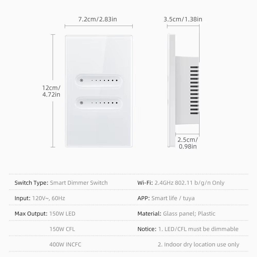 AVATTO Tuya Smart Dimmer Switch WiFi and ZigBee versions for smart home automation