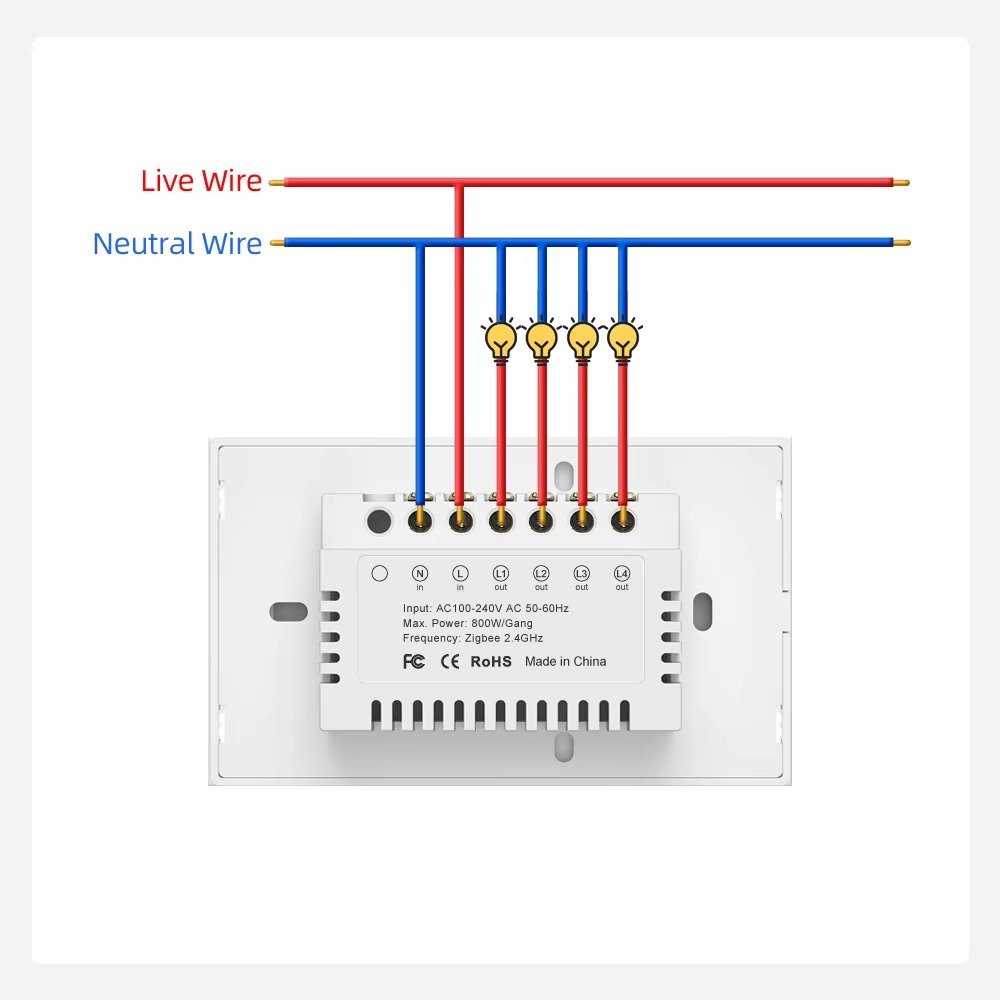 AVATTO Tuya Smart Light Switch supports both neutral and no neutral wire installation