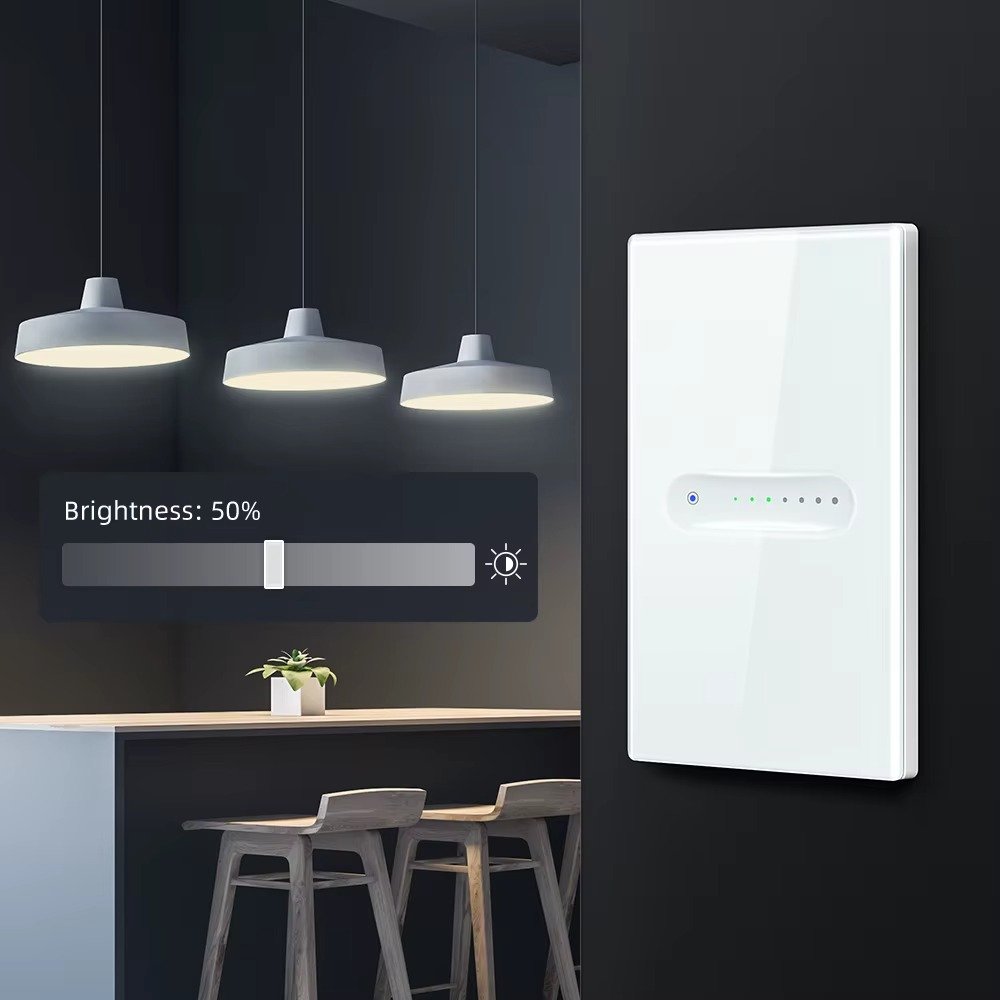 Adjust light brightness from 1% to 100% using AVATTO Tuya Smart Dimmer Switch