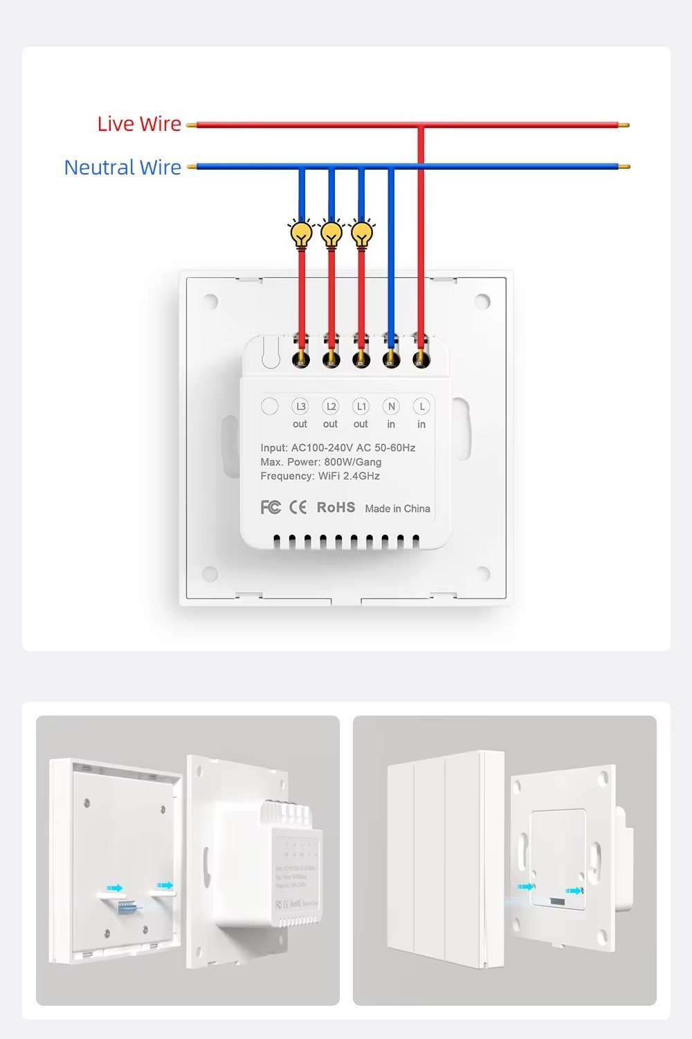 Safe isolated circuit board design of AVATTO Smart Switch Blade Series