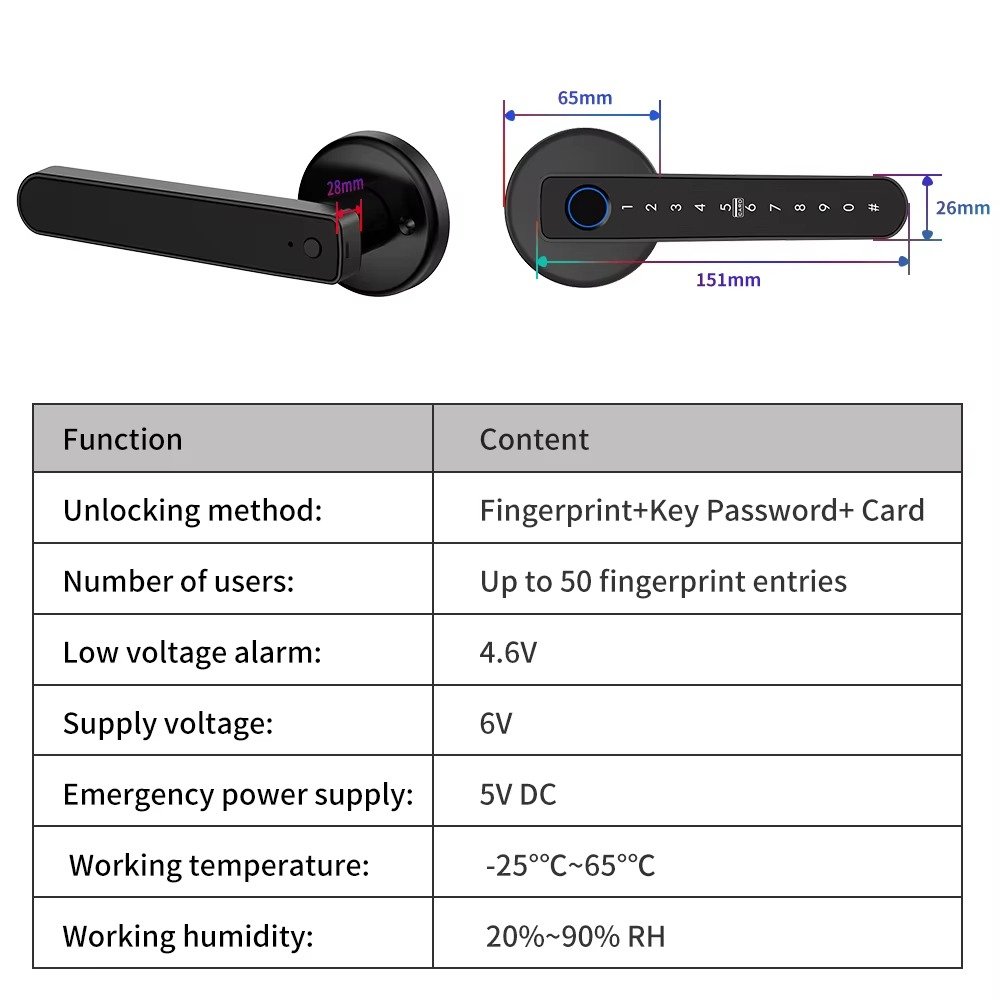 AVATTO Tuya WiFi Smart Door Lock Handle